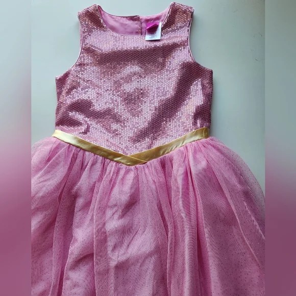 Avon Disney princess Aurora party dress size 7/8 sequins top multi layer bottom - Picture 9 of 13